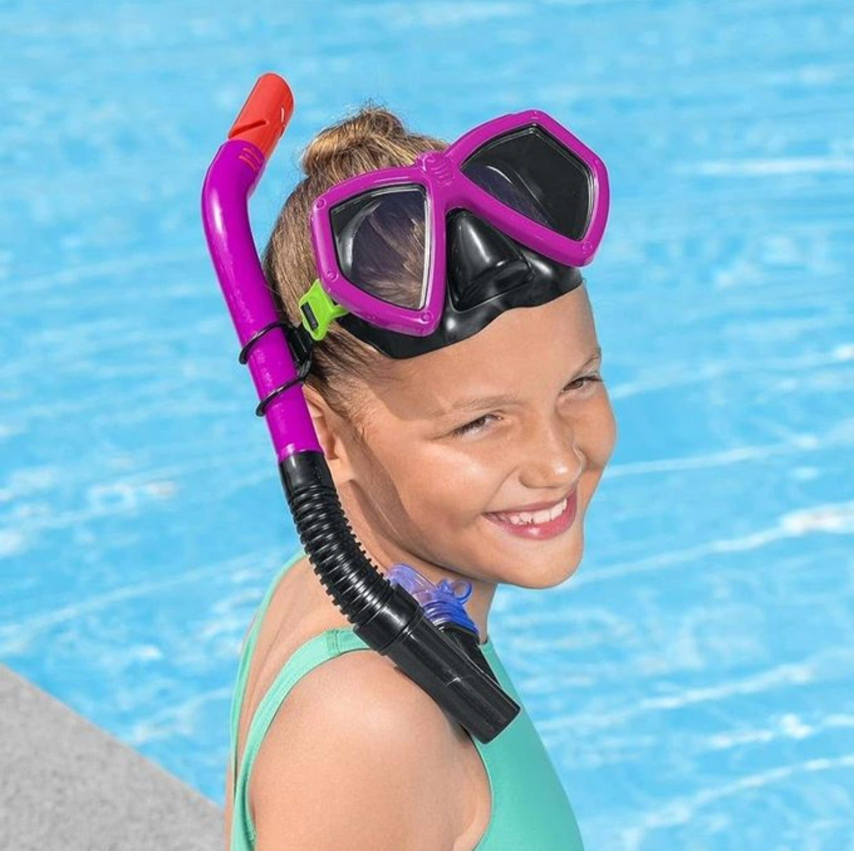 (F) Bestway Kit Plongée Masque et Tuba Snorkeling de Natation Plage et Piscine pour Enfants (fille) +7 ans - 24070