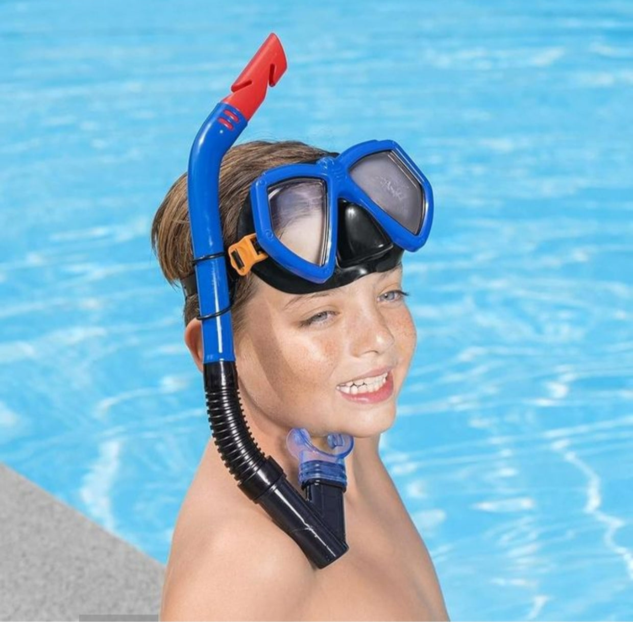 (G) Bestway Kit Plongée Masque et Tuba Snorkeling de Natation Plage et Piscine pour Enfants (garçon) +7 ans - 24070