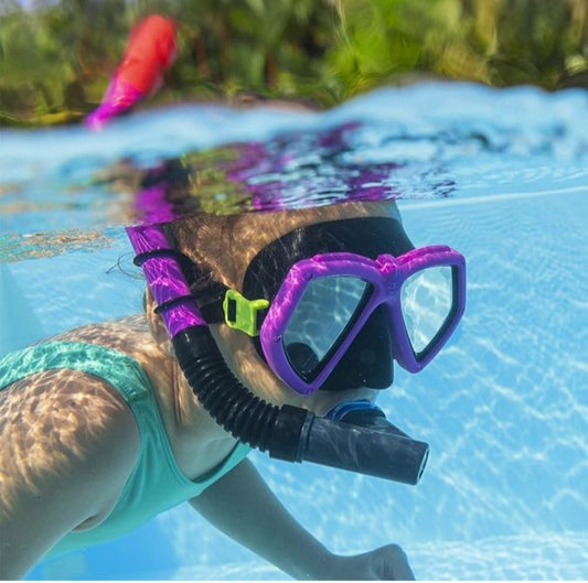 (F) Bestway Kit Plongée Masque et Tuba Snorkeling de Natation Plage et Piscine pour Enfants (fille) +7 ans - 24070